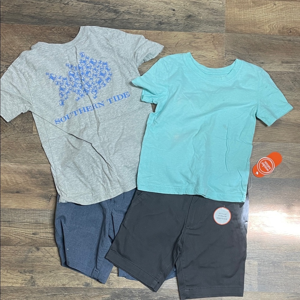 Southern Tide Kids' Gray and Blue T-Shirt Set
